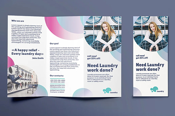 Sample Laundry Brochure Templates – Trendy Layouts for Contemporary Businesses | High-Resolution PSD, AI and Vector Formats Download